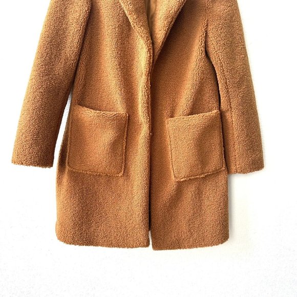 FRENCH CONNECTION Notch Collar Faux Fur Teddy Coat Size M - Picture 6 of 11